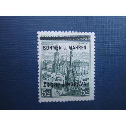 Марка Німеччина Рейх Богемія та Моравія 1939 стандарт Оломоуц 5 крон MH КЦ 5.5 $