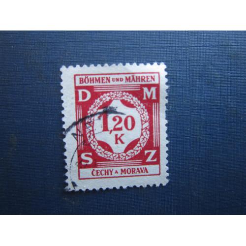 Марка Німеччина Рейх Богемія та Моравія 1939 стандарт службова 1.2 крони гаш