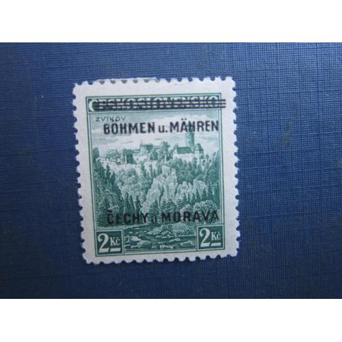 Марка Німеччина Рейх Богемія та Моравія 1939 стандарт Звиків 2 крони MH