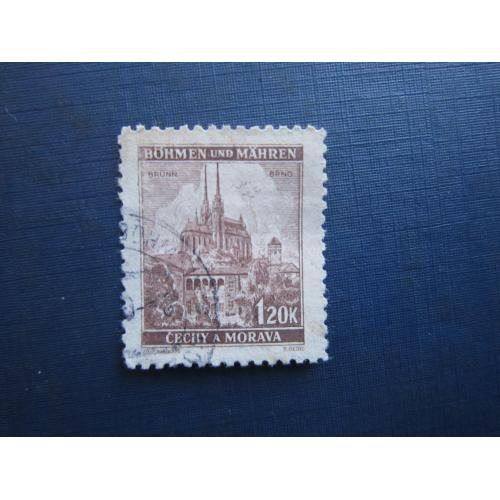 Марка Німеччина Рейх Богемія та Моравія 1940 архітектура замок Брно 1.2 кр маленька гаш