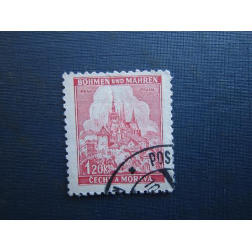 Марка Німеччина Рейх Богемія та Моравія 1942 архітектура Прага 1.2 кр гаш