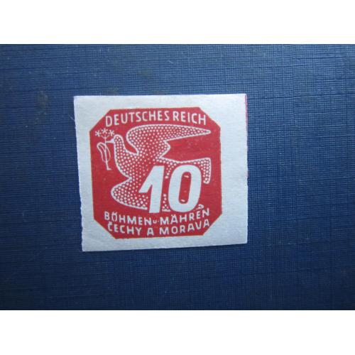Марка Німеччина Рейх Богемія та Моравія 1943 стандарт фауна птах 10 гел Deutsches Reich MH