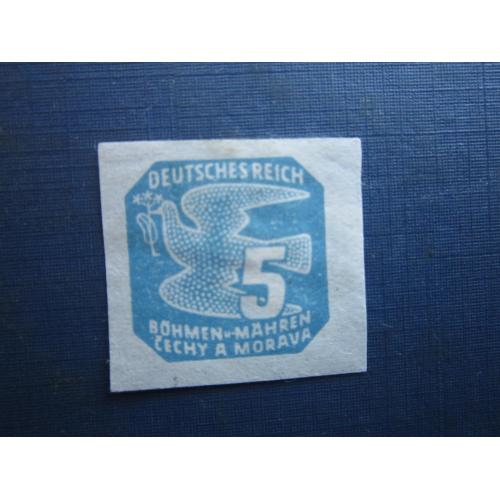 Марка Німеччина Рейх Богемія та Моравія 1943 стандарт фауна птах 5 гел Deutsches Reich MH