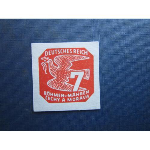 Марка Німеччина Рейх Богемія та Моравія 1943 стандарт фауна птах 7 гел Deutsches Reich MH