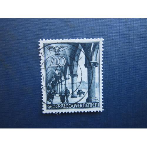 Марка Німеччина Рейх Генералгубернаторство (Польща) 1940 архітектура Краків 40 грош гаш