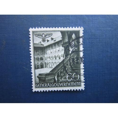 Марка Німеччина Рейх Генералгубернаторство (Польща) 1940 архітектура Краків 60 грош гаш