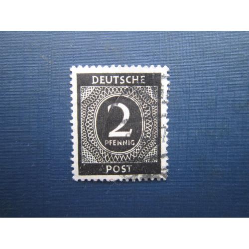 Марка Німеччина Союзницька окупаційна зона 1946 стандарт 2 пф гаш