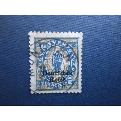 Марка Німеччина Веймарська республіка 1920 наддрук на марках Баварії 1.25 мар гаш КЦ 2.5 $