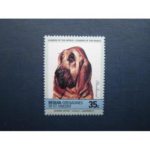 Марка Острів Бекія Гренадіни-Ст-Вінсент 1985 фауна собака бладхаунд MNH