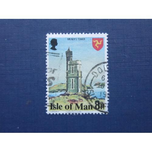Марка Остров Мэн Великобритания 1978 архитектура башня замок 8 пенсов гаш