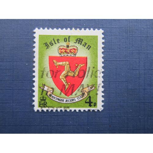 Марка Остров Мэн Великобритания 1979 герб 4 пенса гаш