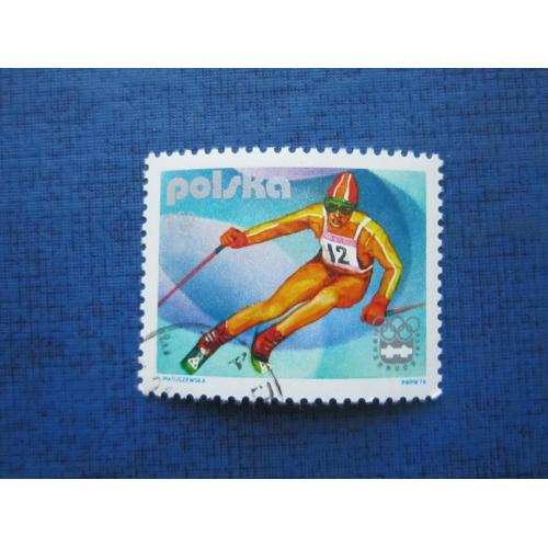 Марка Польша 1976 спорт зимняя олимпиада горные лыжи гаш