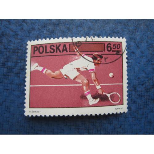 Марка Польша 1981 спорт теннис гаш