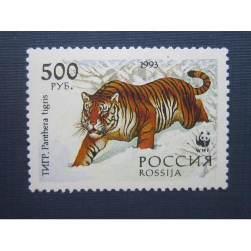 Марка рашка 1993 фауна тигр 500 руб WWF MNH