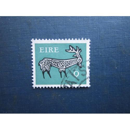 Марка Ірландія 1971 стандарт символіка фауна олень 9 пен гаш