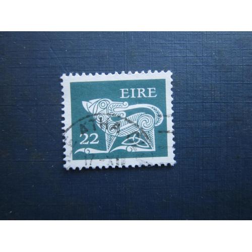 Марка Ірландія 1981 стандарт символіка фауна собака вовк 22 пен гаш