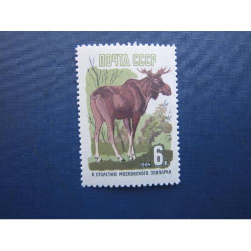 Марка СССР 1964 московский зоопарк фауна птица пеликан 10 коп с зубцами MNH