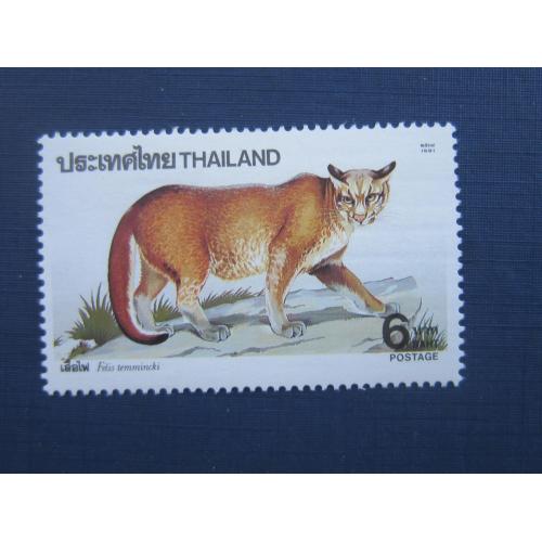 Марка Таиланд 1991 фауна дикая кошка катопума Теминка MNH