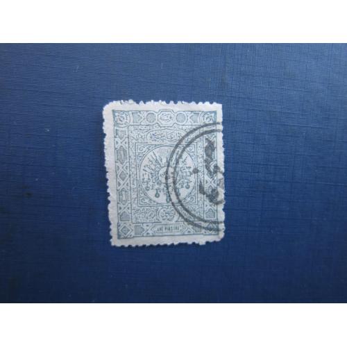 Марка Туреччина 1892 стандарт герб 1 піастр гаш