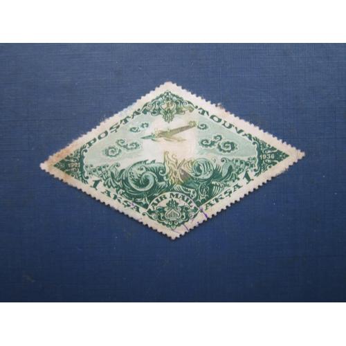 Марка Тува 1936 літак 1 акша гаш як є