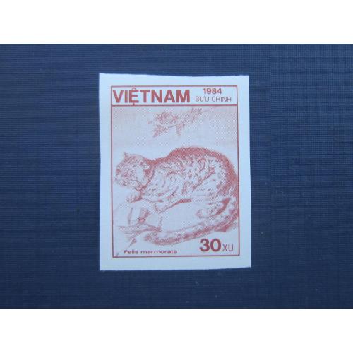 Марка Вьетнам 1984 фауна дикая азиатская мраморная кошка без зубцов MNH