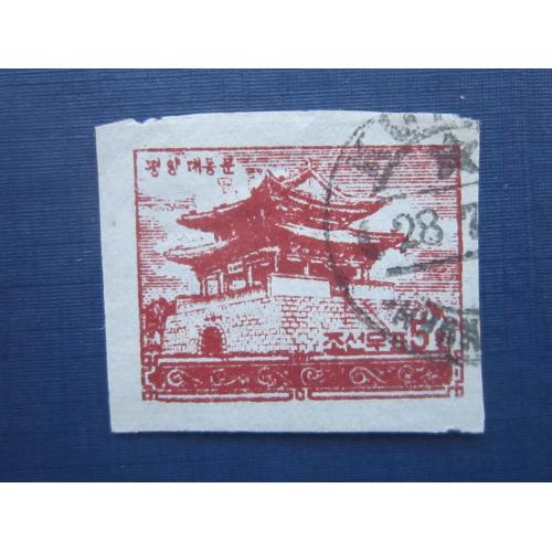 Марка Япония 1952 стандарт фауна козёл горный 8 йен гаш
