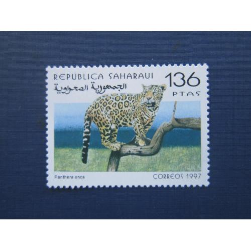 Марка Западная Сахара Сахарави 1997 фауна дикие кошки ягуар MNH