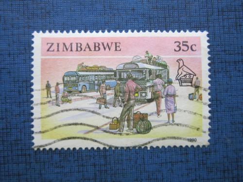 Марка Зимбабве 1990 транспорт автомобиль автобус гаш