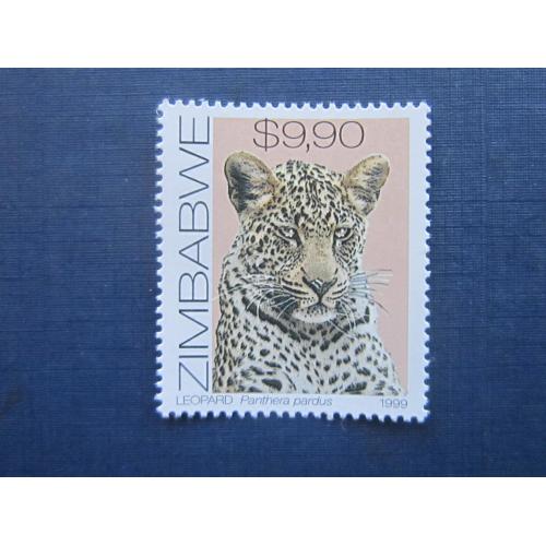 Марка Зимбабве 1999 фауна леопард главная марка серии MNH