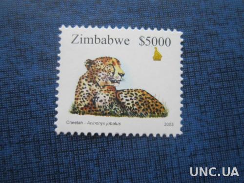 марка Зимбабве 2003 фауна леопард MNH
