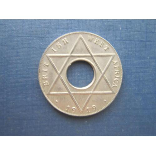 Монета 1/10 пенни Британская Западная Африка 1919 никель