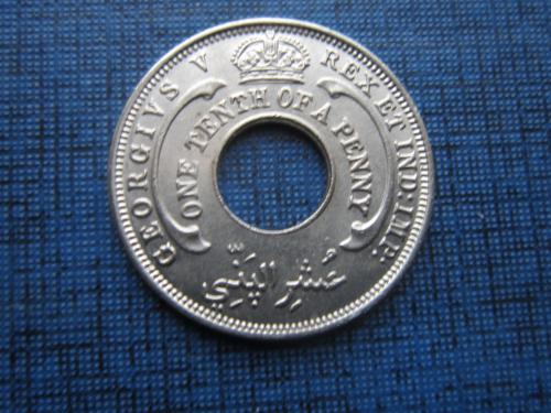 Монета 1/10 пенни Британская Западная Африка 1936 колония