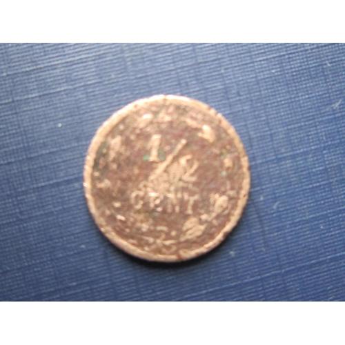 Монета 1/2 цента Нидерланды 1886 редкая как есть