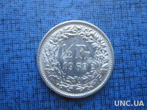 монета 1/2 франка Швейцария 1969