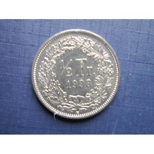 Монета 1/2 франка Швейцария 1998