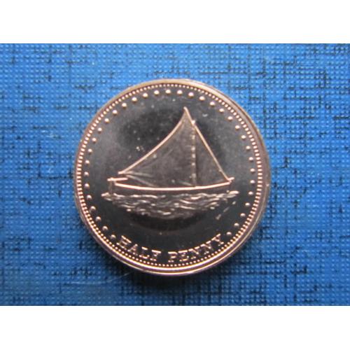 Монета 1/2 пенни Тристан-да-Кунья Остров Столтенхоф Британский 2008 корабль парусник