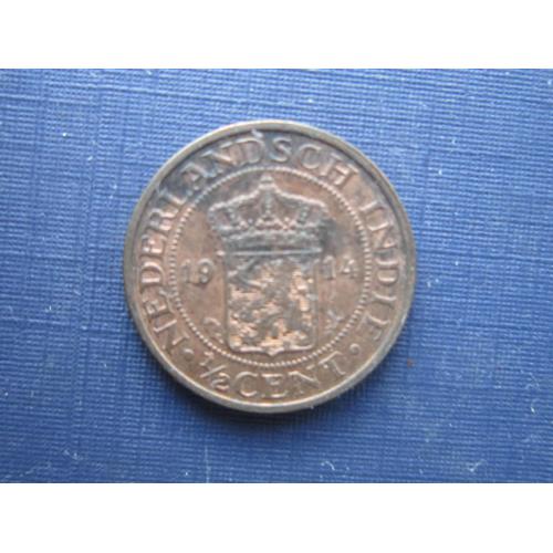 Монета 1/2 пол цента Нидерландская Индия 1914