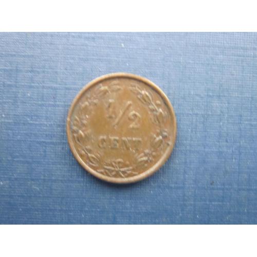 Монета 1/2 пол цента Нидерланды 1884 состояние