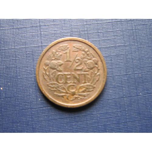 Монета 1/2 пол цента Нидерланды 1909