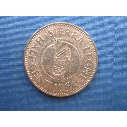 Монета 1/2 пол цента Сьерра-Леоне 1964 фауна рыба