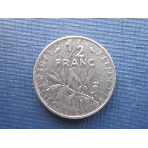 Монета 1/2 пол франка Франция 1967