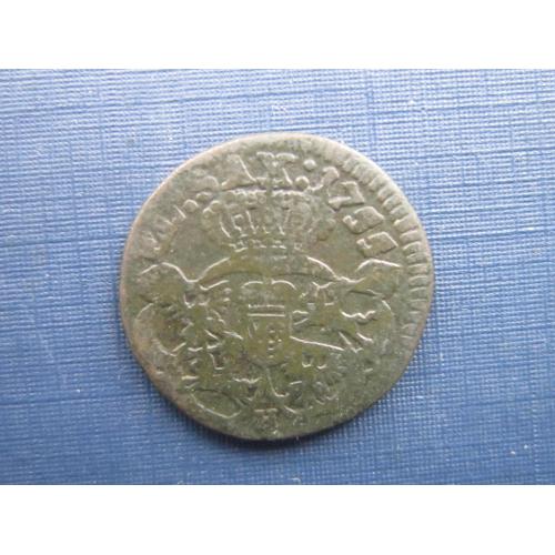 Монета 1/2 пол гроша Польша 1735 Август III Толстый