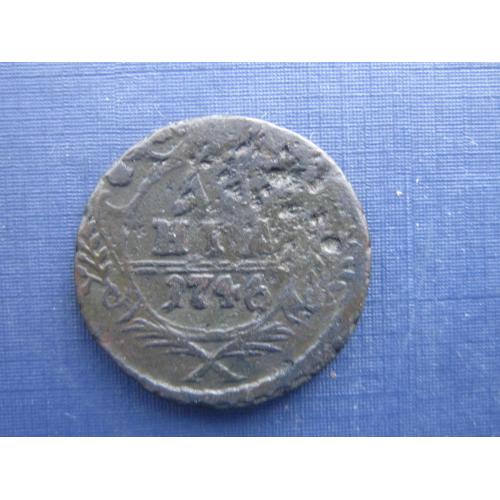 Монета 1/2 пол копейки денга Российская империя 1746 медь