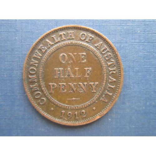 Монета 1/2 пол пенни Австралия 1912 состояние