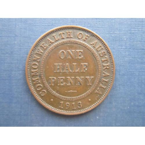 Монета 1/2 пол пенни Австралия 1913 состояние