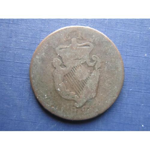 Монета 1/2 пол пенни Ирландия 1822 как есть