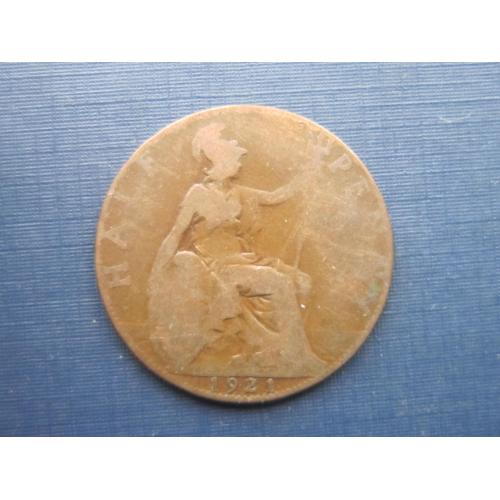 Монета 1/2 пол пенни Великобритания 1921 Георг V