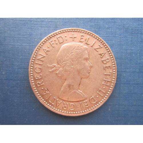 Монета 1/2 пол пенни Великобритания 1960 корабль парусник