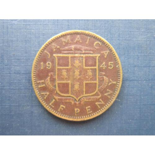 Монета 1/2 пол пенни Ямайка Британская 1945