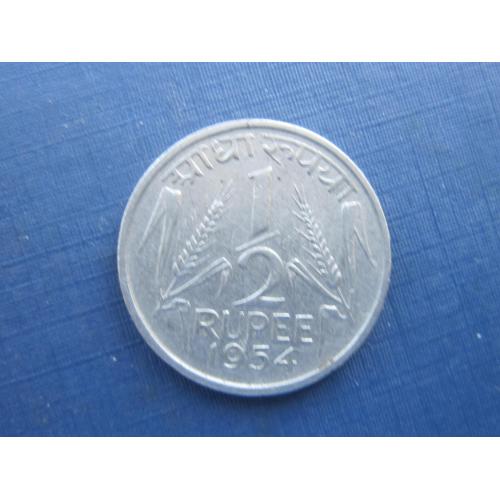 Монета 1/2 пол рупии Индия 1954